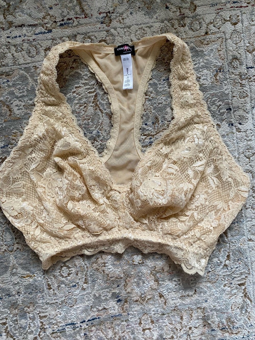 Cosabella Beige Floral Lace Bralette